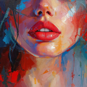 Silent Bloom – Abstract Portrait Art Print